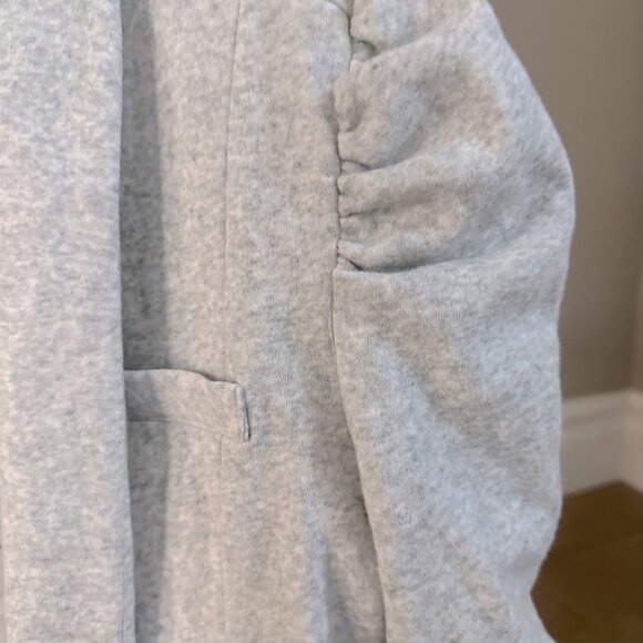 Chaser Heather Grey Puff Sleeve Open Sweatshirt  Blazer XS Cotton BNWT Jacket - Picture 7 of 7